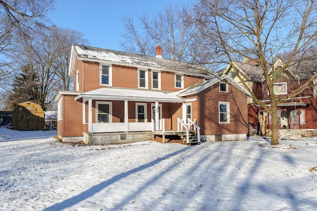 view of front of property with a porch