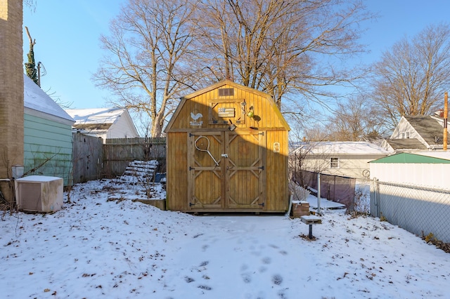 view of snow covered structure