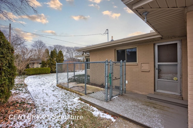 view of snowy exterior