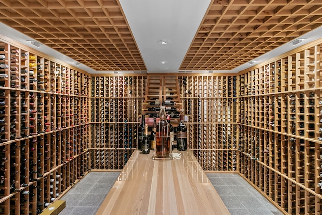 view of wine cellar