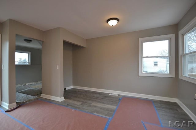 interior space featuring dark hardwood / wood-style flooring