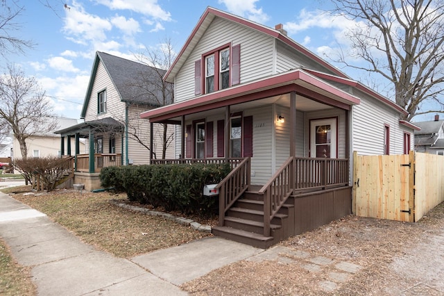 view of front of home with covered porch