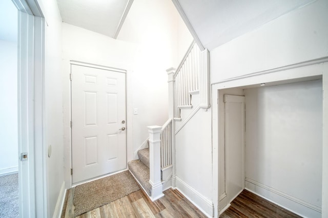 entryway featuring wood-type flooring