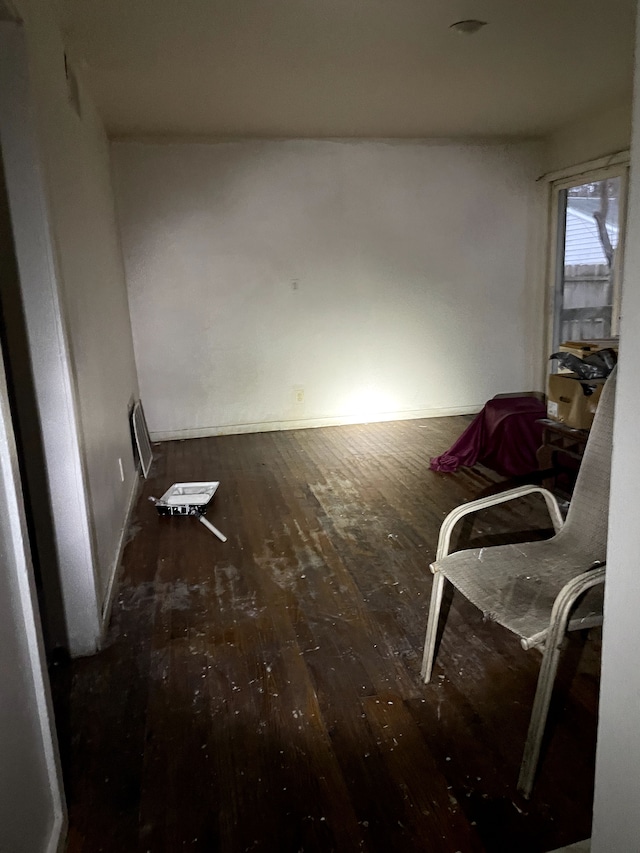 interior space with dark wood-type flooring