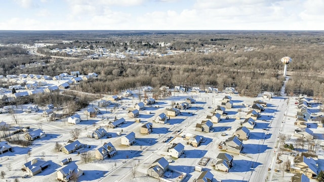 view of snowy aerial view