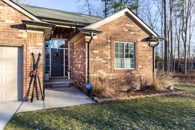 entrance to property with a garage