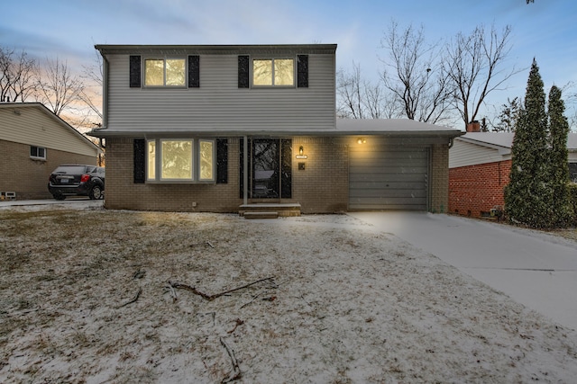 view of property with a garage