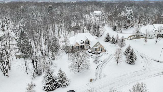 view of snowy aerial view