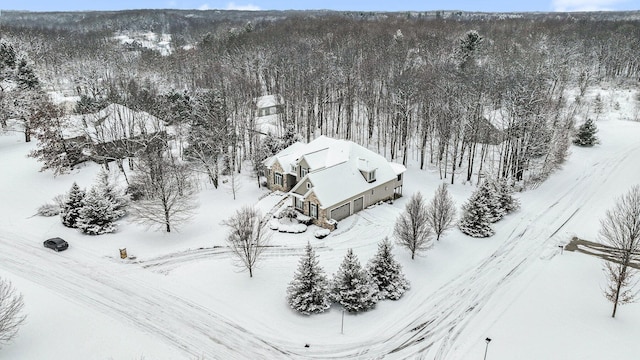 view of snowy aerial view