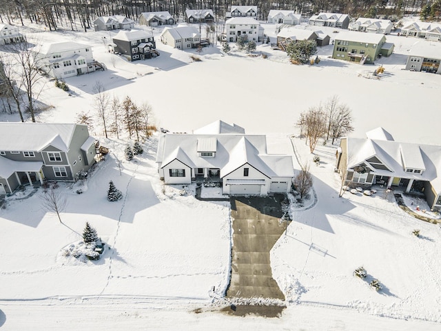 view of snowy aerial view