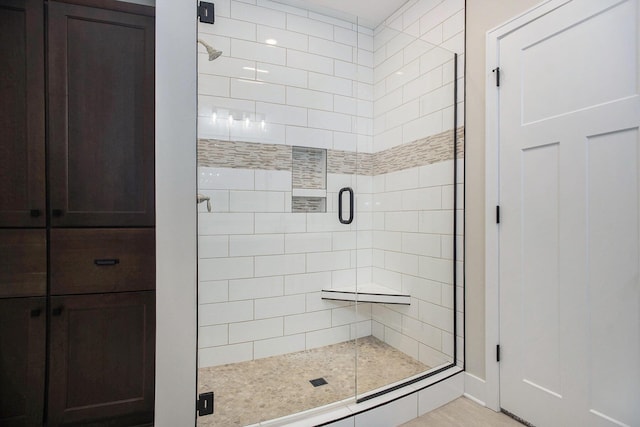 bathroom featuring walk in shower