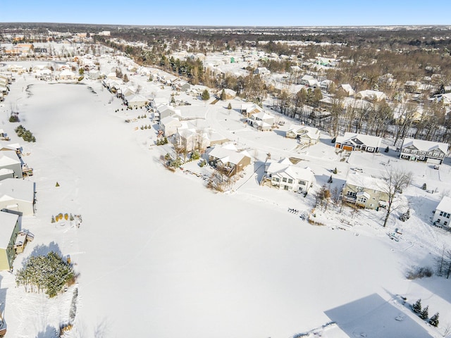 view of snowy aerial view