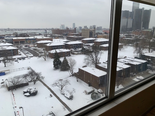 view of snowy aerial view