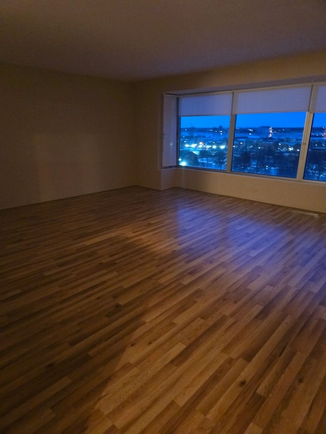 spare room featuring dark wood-type flooring