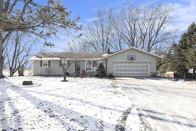 single story home featuring a garage