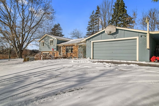 view of split level home