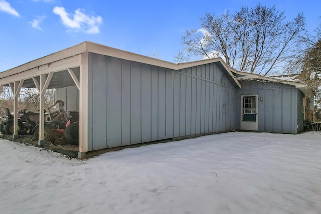 view of snowy exterior