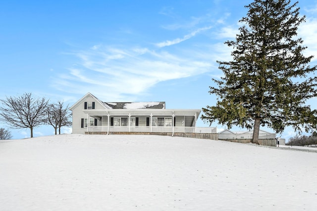 view of front facade featuring covered porch