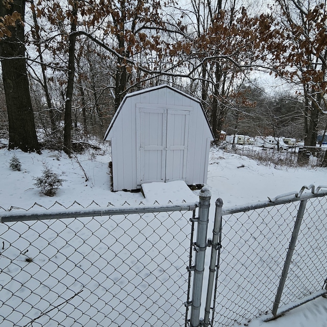 view of snow covered structure