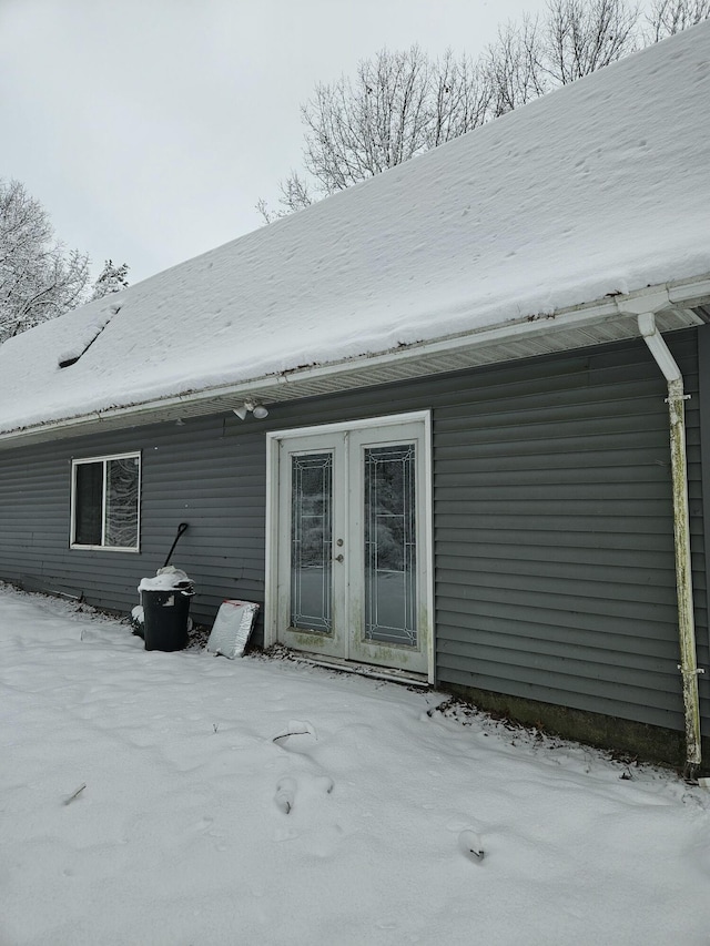 exterior space featuring french doors