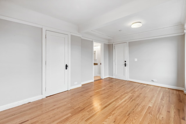 interior space with light hardwood / wood-style flooring