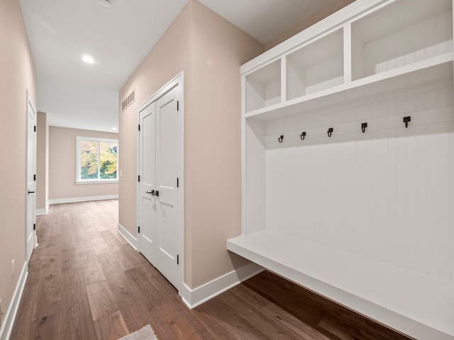 mudroom featuring hardwood / wood-style floors