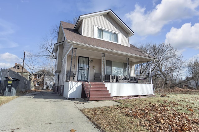 view of front of house featuring covered porch