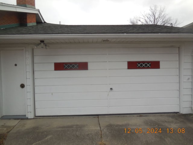 view of garage