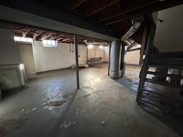 basement featuring sink