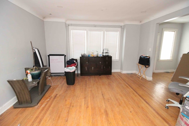 misc room with wood-type flooring