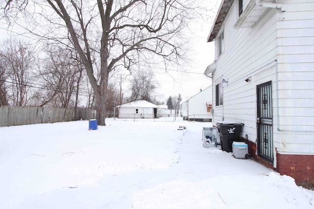 view of snowy yard