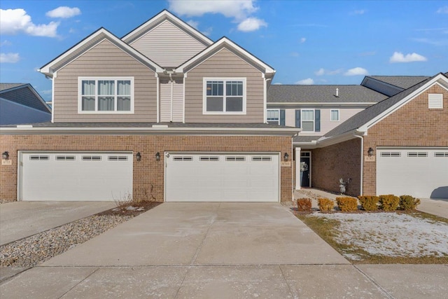 view of front of home with a garage