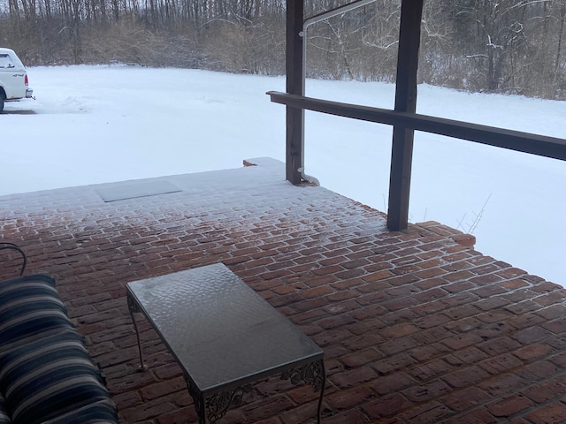 8899 Dwyer Rd, Howell, MI 48855 - view of snow covered patio