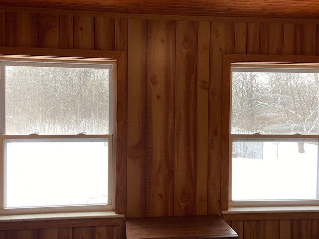 room details with wooden walls