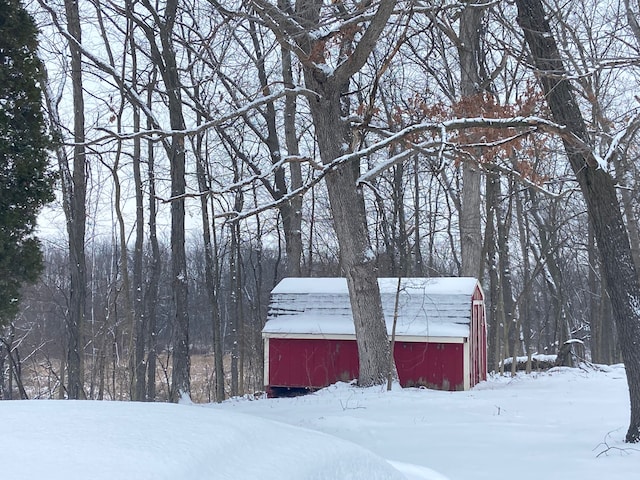 view of snow covered structure