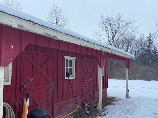 view of snow covered structure