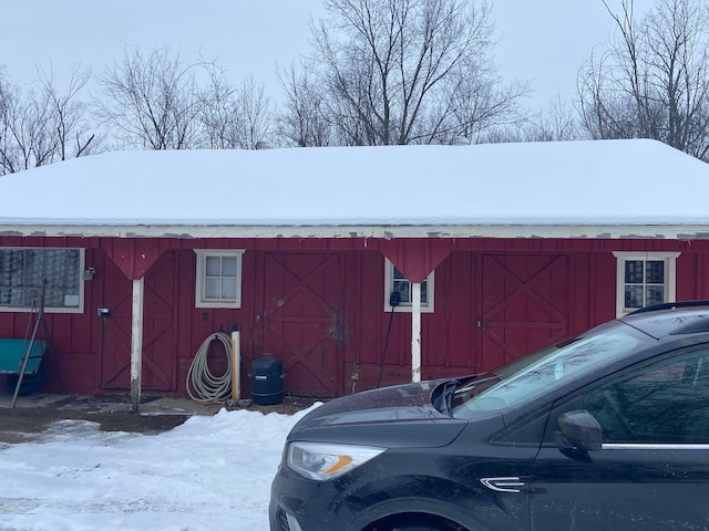 view of snow covered structure