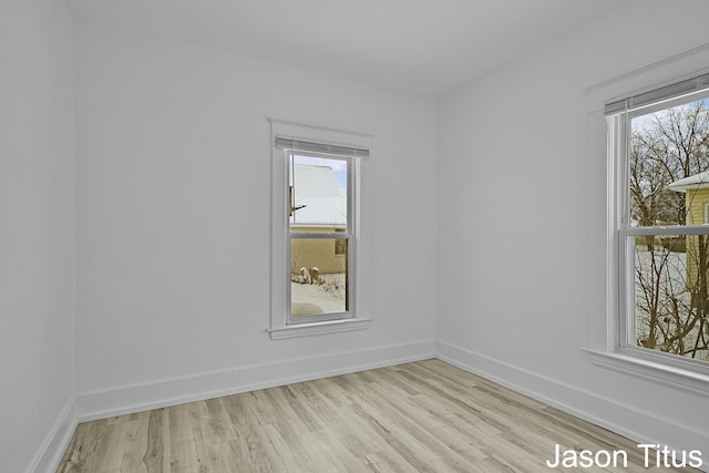 empty room featuring light wood-type flooring