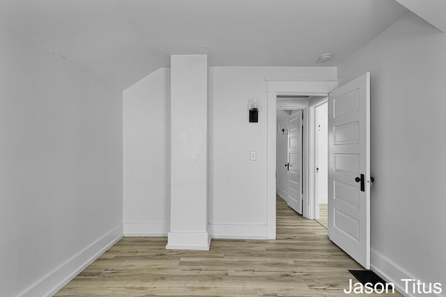 interior space with light hardwood / wood-style flooring