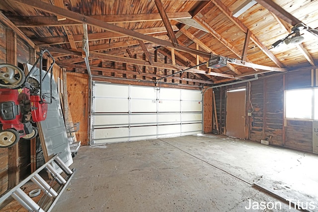 garage featuring a garage door opener