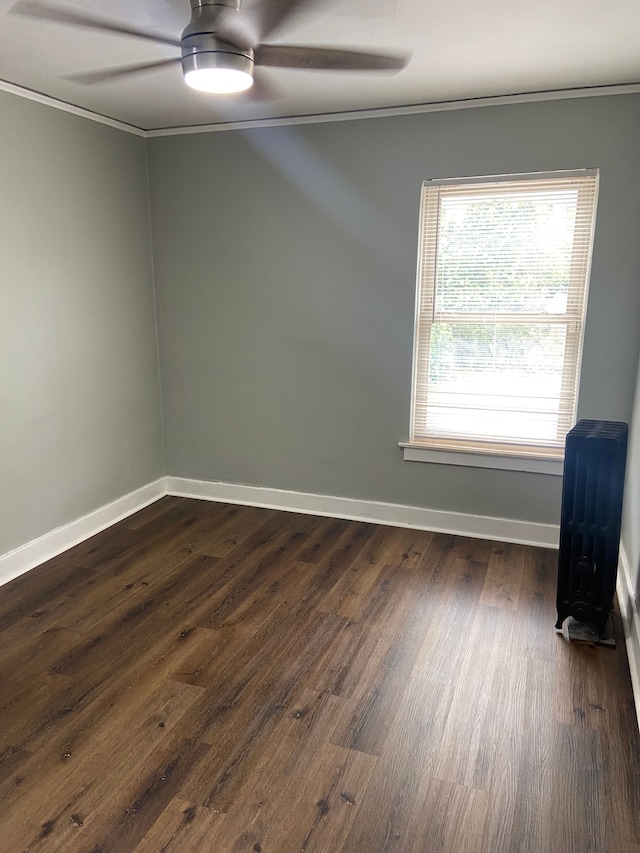 unfurnished room featuring dark wood-type flooring and a wealth of natural light