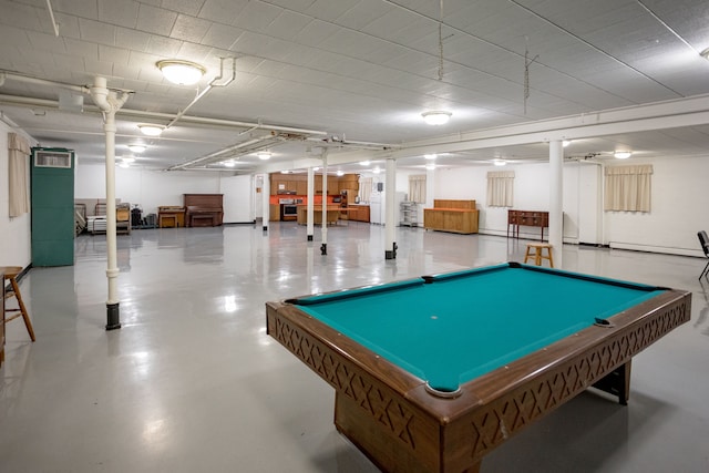 recreation room with billiards