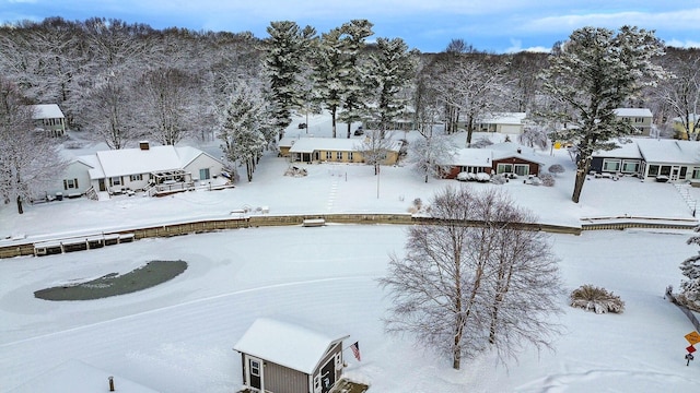 view of snowy aerial view