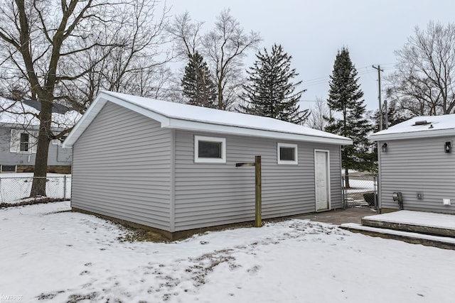 view of snow covered structure