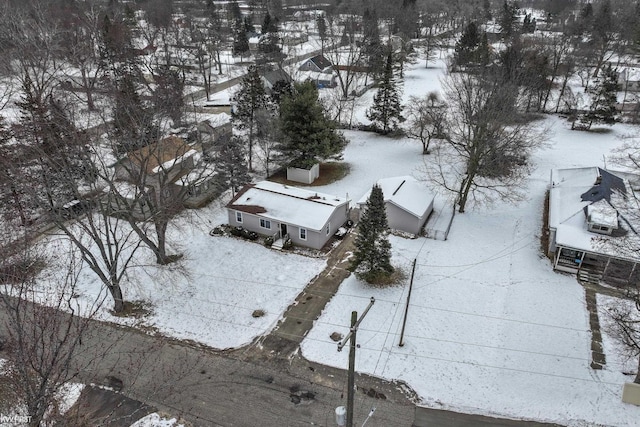 view of snowy aerial view