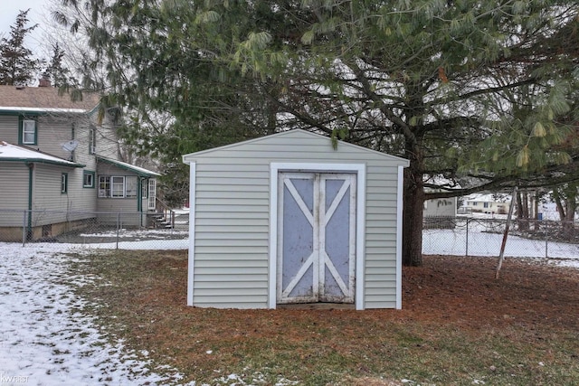 view of snow covered structure