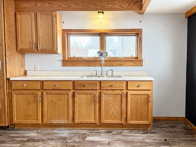 kitchen featuring hardwood / wood-style floors and sink