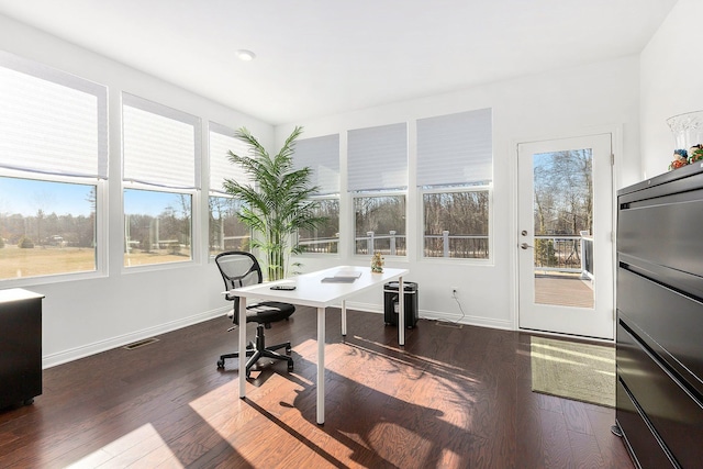 office featuring dark hardwood / wood-style floors