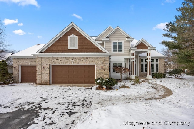 view of front of home with a garage