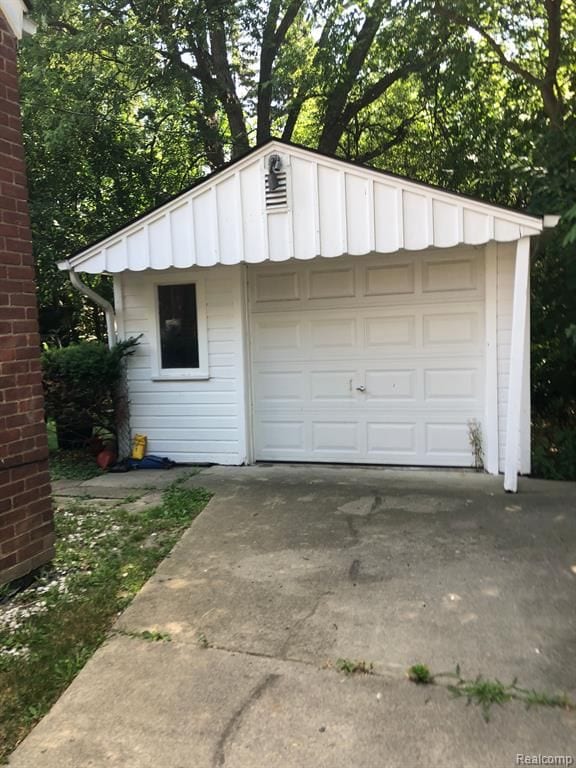 view of garage